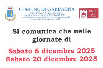 Chiusura 1&#176; e 3&#176; sabato del mese di dicembre